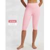 image:imagebaleaf Womens Knee Length Capri Leggings High Waisted with Pocket 14 Yoga Stretch Casual Summer Workout ExerciseLight Pink