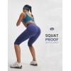 image:imagebaleaf Womens Knee Length Capri Leggings High Waisted with Pocket 14 Yoga Stretch Casual Summer Workout ExerciseNavy Blue
