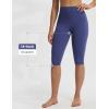 image:imagebaleaf Womens Knee Length Capri Leggings High Waisted with Pocket 14 Yoga Stretch Casual Summer Workout ExerciseNavy Blue