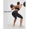 image:imagebaleaf Womens Knee Length Capri Leggings with 3 Pockets Yoga Capri Pants High Waisted Summer Casual WokroutBlack