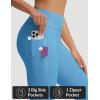 image:imagebaleaf Womens Knee Length Capri Leggings with 3 Pockets Yoga Capri Pants High Waisted Summer Casual WokroutBlue