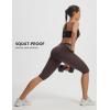 image:imagebaleaf Womens Knee Length Capri Leggings with 3 Pockets Yoga Capri Pants High Waisted Summer Casual WokroutDark Brown