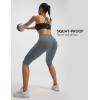 image:imagebaleaf Womens Knee Length Capri Leggings with 3 Pockets Yoga Capri Pants High Waisted Summer Casual WokroutDark Gray