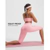 image:imagebaleaf Womens Knee Length Capri Leggings with 3 Pockets Yoga Capri Pants High Waisted Summer Casual WokroutLight Pink