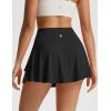 image:imagebaleaf Womens Tennis Skirts Double Ruffle Athletic Pleated Skirt with 2 Pockets High Waisted Tummy Control Golf SkortsBlack