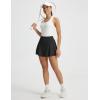 image:imagebaleaf Womens Tennis Skirts Double Ruffle Athletic Pleated Skirt with 2 Pockets High Waisted Tummy Control Golf SkortsBlack
