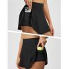 image:imagebaleaf Womens Tennis Skirts Double Ruffle Athletic Pleated Skirt with 2 Pockets High Waisted Tummy Control Golf SkortsBlack