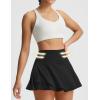 image:imagebaleaf Womens Tennis Skirts Double Ruffle Athletic Pleated Skirt with 2 Pockets High Waisted Tummy Control Golf SkortsBlack