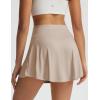 image:imagebaleaf Womens Tennis Skirts Double Ruffle Athletic Pleated Skirt with 2 Pockets High Waisted Tummy Control Golf SkortsKhaki