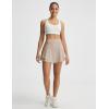 image:imagebaleaf Womens Tennis Skirts Double Ruffle Athletic Pleated Skirt with 2 Pockets High Waisted Tummy Control Golf SkortsKhaki