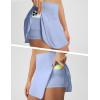image:imagebaleaf Womens Tennis Skirts Double Ruffle Athletic Pleated Skirt with 2 Pockets High Waisted Tummy Control Golf SkortsLight Blue