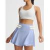 image:imagebaleaf Womens Tennis Skirts Double Ruffle Athletic Pleated Skirt with 2 Pockets High Waisted Tummy Control Golf SkortsLight Blue