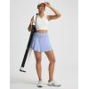 image:imagebaleaf Womens Tennis Skirts Double Ruffle Athletic Pleated Skirt with 2 Pockets High Waisted Tummy Control Golf SkortsLight Blue