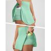image:imagebaleaf Womens Tennis Skirts Double Ruffle Athletic Pleated Skirt with 2 Pockets High Waisted Tummy Control Golf SkortsLight Green