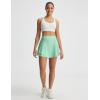 image:imagebaleaf Womens Tennis Skirts Double Ruffle Athletic Pleated Skirt with 2 Pockets High Waisted Tummy Control Golf SkortsLight Green