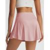 image:imagebaleaf Womens Tennis Skirts Double Ruffle Athletic Pleated Skirt with 2 Pockets High Waisted Tummy Control Golf SkortsLight Pink