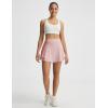 image:imagebaleaf Womens Tennis Skirts Double Ruffle Athletic Pleated Skirt with 2 Pockets High Waisted Tummy Control Golf SkortsLight Pink