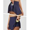 image:imagebaleaf Womens Tennis Skirts Double Ruffle Athletic Pleated Skirt with 2 Pockets High Waisted Tummy Control Golf SkortsNavy Blue