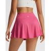 image:imagebaleaf Womens Tennis Skirts Double Ruffle Athletic Pleated Skirt with 2 Pockets High Waisted Tummy Control Golf SkortsPink