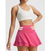 image:imagebaleaf Womens Tennis Skirts Double Ruffle Athletic Pleated Skirt with 2 Pockets High Waisted Tummy Control Golf SkortsPink