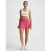 image:imagebaleaf Womens Tennis Skirts Double Ruffle Athletic Pleated Skirt with 2 Pockets High Waisted Tummy Control Golf SkortsPink
