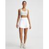 image:imagebaleaf Womens Tennis Skirts Double Ruffle Athletic Pleated Skirt with 2 Pockets High Waisted Tummy Control Golf SkortsWhite