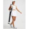 image:imagebaleaf Womens Tennis Skirts Double Ruffle Athletic Pleated Skirt with 2 Pockets High Waisted Tummy Control Golf SkortsWhite