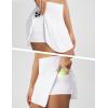 image:imagebaleaf Womens Tennis Skirts Double Ruffle Athletic Pleated Skirt with 2 Pockets High Waisted Tummy Control Golf SkortsWhite