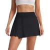 image:imagebaleaf Womens Tennis Skirts High Waisted Golf Skorts with Pockets Side Pleated Slit ALine Athletic Pickleball SkirtsBlack