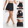 image:imagebaleaf Womens Tennis Skirts High Waisted Golf Skorts with Pockets Side Pleated Slit ALine Athletic Pickleball SkirtsBlack