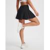 image:imagebaleaf Womens Tennis Skirts High Waisted Golf Skorts with Pockets Side Pleated Slit ALine Athletic Pickleball SkirtsBlack