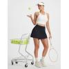 image:imagebaleaf Womens Tennis Skirts High Waisted Golf Skorts with Pockets Side Pleated Slit ALine Athletic Pickleball SkirtsBlack