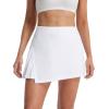 image:imagebaleaf Womens Tennis Skirts High Waisted Golf Skorts with Pockets Side Pleated Slit ALine Athletic Pickleball SkirtsWhite