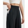 image:imagebaleaf Womens Track Pants Lightweight Athletic Travel Wide Leg Pants with Pockets 30 Work Lounge Loose Fit UPF50Black