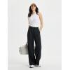 image:imagebaleaf Womens Track Pants Lightweight Athletic Travel Wide Leg Pants with Pockets 30 Work Lounge Loose Fit UPF50Black