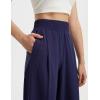 image:imagebaleaf Womens Track Pants Lightweight Athletic Travel Wide Leg Pants with Pockets 30 Work Lounge Loose Fit UPF50Navy Blue