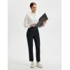 image:imagebaleaf Womens Travel Pants Lightweight Business Casual Work Pants Stretch Petite Ankle Golf Slacks with Pockets UPF50 Black S