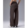 image:imagebaleaf Womens Wide Leg Fleece Lined PantsDark Brown