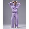 image:imagebaleaf Womens Wide Leg Fleece Lined PantsLight Purple