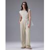 image:imagebaleaf Womens Wide Leg PantsLight Brown