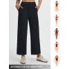 image:imagebaleaf Womens Wide Leg Yoga Pants 28 Dress Work Pants with Pockets Stretch High Waist Casual PantsBlack