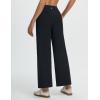 image:imagebaleaf Womens Wide Leg Yoga Pants 28 Dress Work Pants with Pockets Stretch High Waist Casual PantsBlack