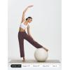 image:imagebaleaf Womens Wide Leg Yoga Pants 28 Dress Work Pants with Pockets Stretch High Waist Casual PantsDark Brown