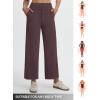 image:imagebaleaf Womens Wide Leg Yoga Pants 28 Dress Work Pants with Pockets Stretch High Waist Casual PantsDark Brown