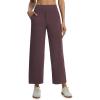 image:imagebaleaf Womens Wide Leg Yoga Pants 28 Dress Work Pants with Pockets Stretch High Waist Casual PantsDark Brown