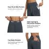image:imagebaleaf Womens Wide Leg Yoga Pants 28 Dress Work Pants with Pockets Stretch High Waist Casual PantsDark Gray