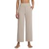 image:imagebaleaf Womens Wide Leg Yoga Pants 28 Dress Work Pants with Pockets Stretch High Waist Casual PantsKhaki