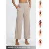 image:imagebaleaf Womens Wide Leg Yoga Pants 28 Dress Work Pants with Pockets Stretch High Waist Casual PantsKhaki
