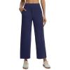 image:imagebaleaf Womens Wide Leg Yoga Pants 28 Dress Work Pants with Pockets Stretch High Waist Casual PantsNavy Blue