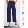 image:imagebaleaf Womens Wide Leg Yoga Pants 28 Dress Work Pants with Pockets Stretch High Waist Casual PantsNavy Blue